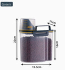 1 recipiente para armazenamento de alimentos com arroz e grãos, copo medidor,