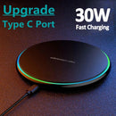 Carregador sem fio de 30 W para iPhone, Samsung , Xiaomi, Huawei