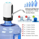 Bomba para garrafão de água branca/preta, carregamento USB,