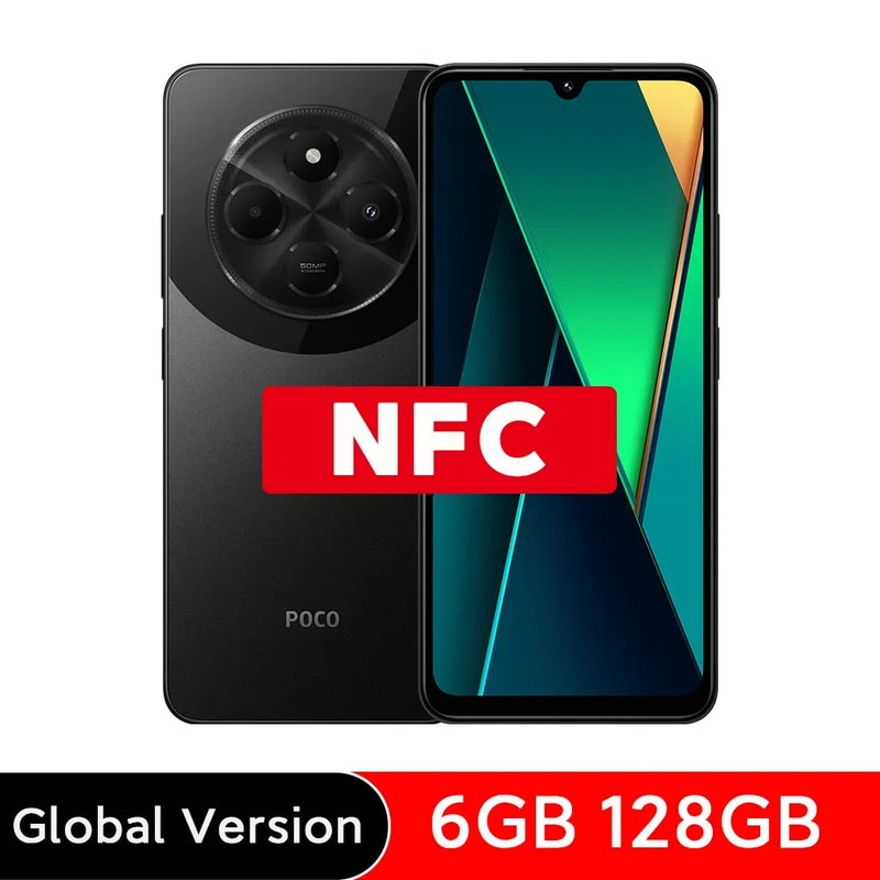 Estreia mundial Versão global POCO C75 6.88\'\' Tela de 120 Hz Helio G81-Ultra Câmera de 50 MP Bateria enorme de 5160 mAh Suporte NFC