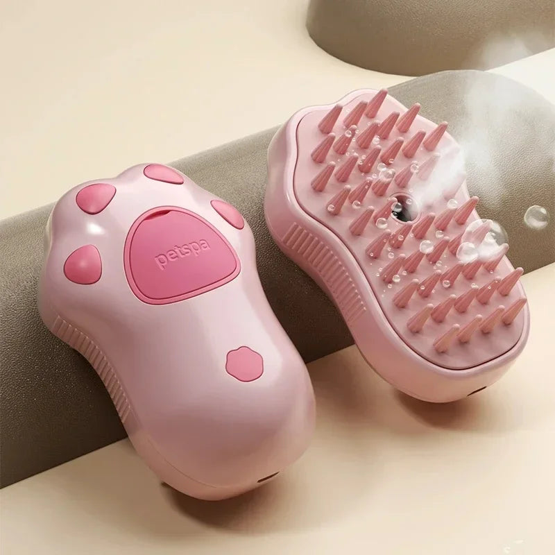 Escova elétrica 3 em 1 para animais de estimação, escova a vapor para cães e gatos, ferramenta para escovar e pentear pelos soltos