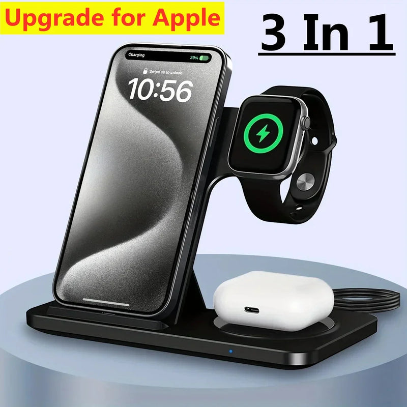 Suporte para carregador sem fio 3 em 1, suporte para celular