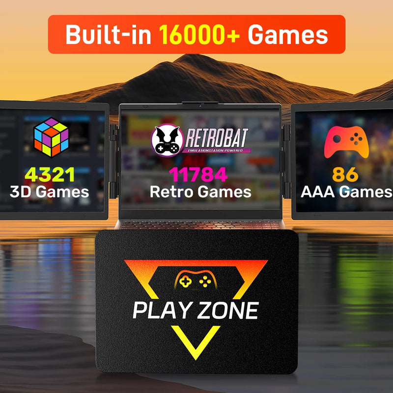 PlayZone Emulador de Consoles de 1 TB SSD Portátil para Jogos Retro para PS5/PS4/PS3/Xbox/Switch/WII/WIIU