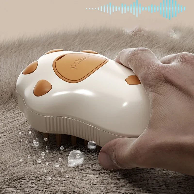 Escova elétrica 3 em 1 para animais de estimação, escova a vapor para cães e gatos, ferramenta para escovar e pentear pelos soltos
