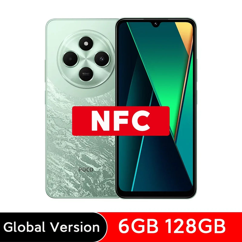 Estreia mundial Versão global POCO C75 6.88\'\' Tela de 120 Hz Helio G81-Ultra Câmera de 50 MP Bateria enorme de 5160 mAh Suporte NFC