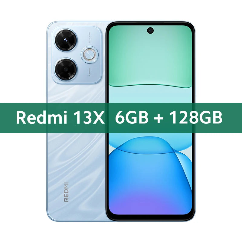 Versão global Xiaomi Redmi 13X Smartphone MTK Helio G91 Ultra Câmera super nítida de 108 MP Tela FHD+ de 6,79" Carregamento rápido de 33 W