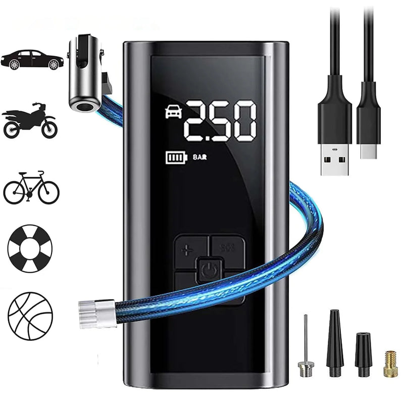 Compressor de ar portátil para pneus de carro, moto, bicicleta, Bola,