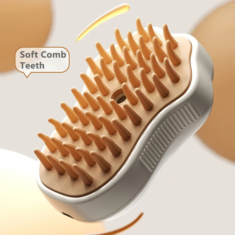 Escova elétrica 3 em 1 para animais de estimação, escova a vapor para cães e gatos, ferramenta para escovar e pentear pelos soltos