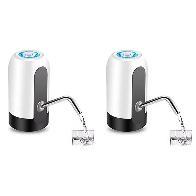 Bomba para garrafão de água branca/preta, carregamento USB,