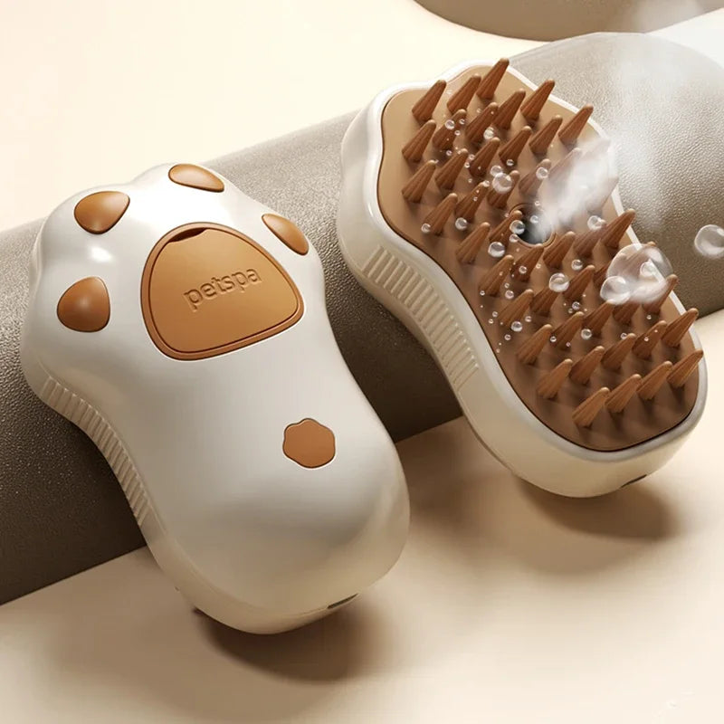 Escova elétrica 3 em 1 para animais de estimação, escova a vapor para cães e gatos, ferramenta para escovar e pentear pelos soltos