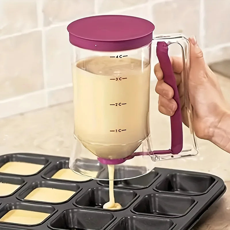 1 peça 900ml dispensador de massa manual graduado funil dispensador de massa para panquecas cupcakes bolo
