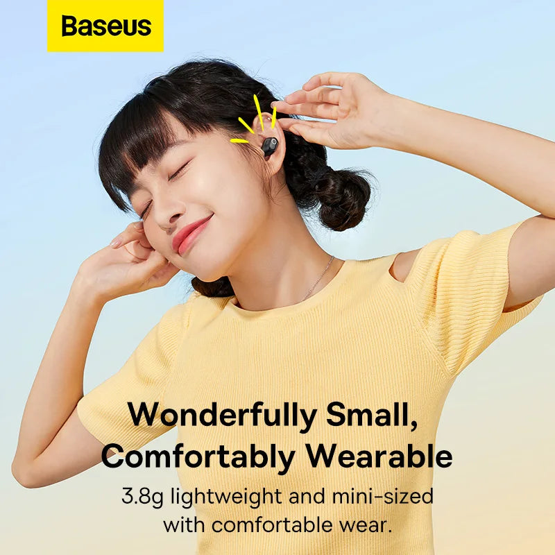 Fones de ouvido sem fio Baseus WM02 Plus Bluetooth 5.3 com display digital LED e controle por toque