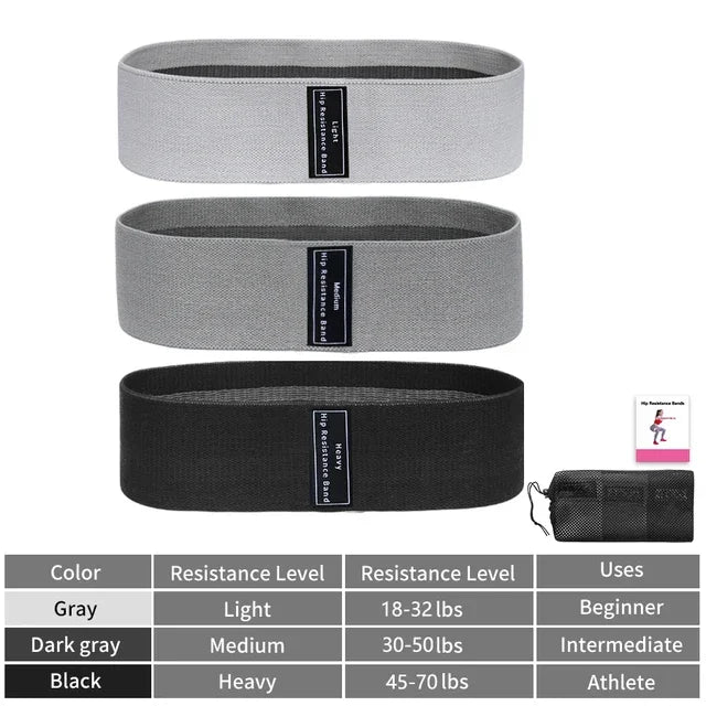 Faixas elásticas de tecido para exercícios de quadril, glúteos, coxas, agachamento, círculo,