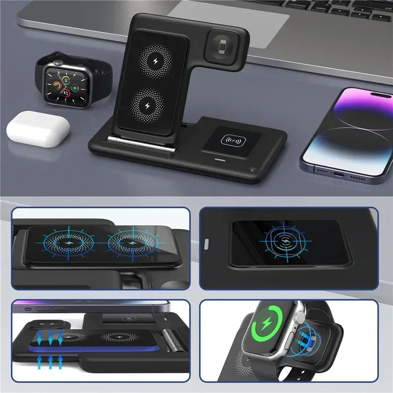 Suporte para carregador sem fio 3 em 1, suporte para celular