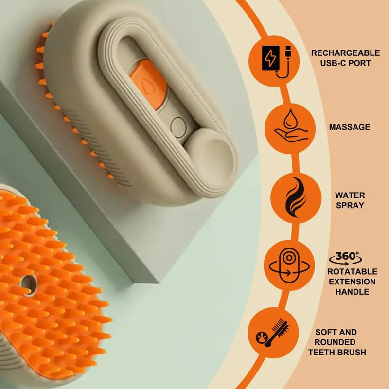 Escova a vapor para gatos, vaporizador para gatos, removedor de pelos de animais de estimação