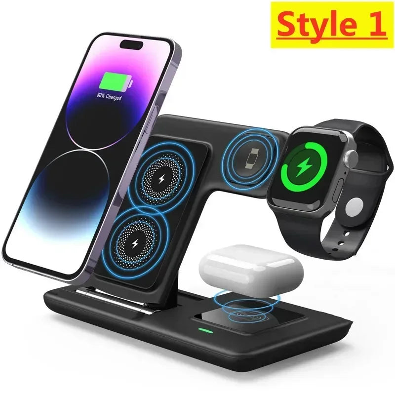 Suporte para carregador sem fio 3 em 1, suporte para celular