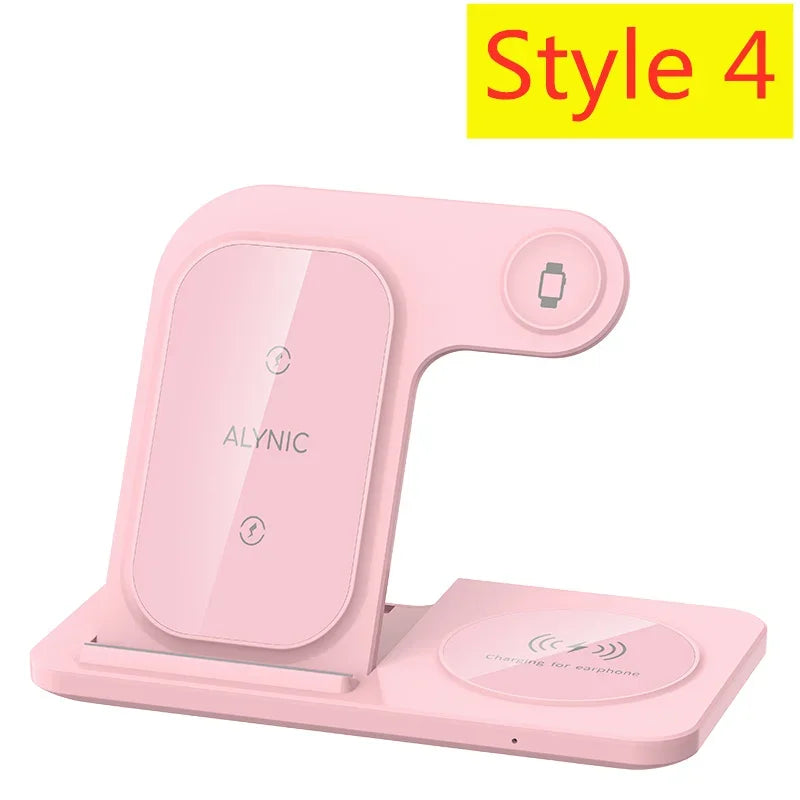 Suporte para carregador sem fio 3 em 1, suporte para celular