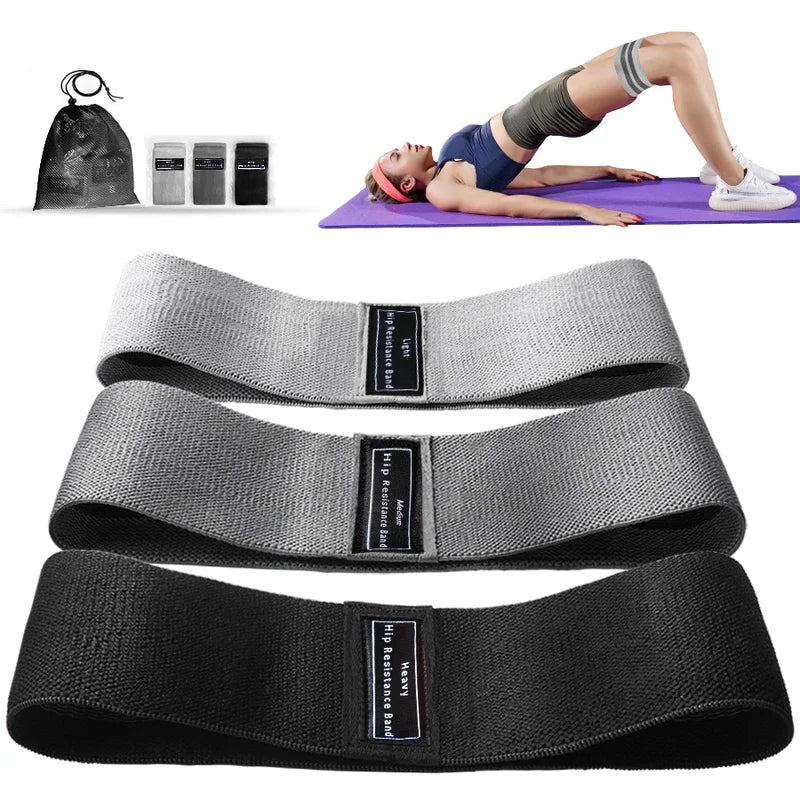 Faixas elásticas de tecido para exercícios de quadril, glúteos, coxas, agachamento, círculo,