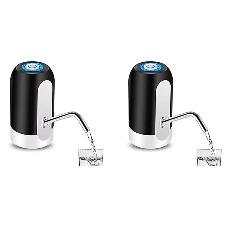 Bomba para garrafão de água branca/preta, carregamento USB,
