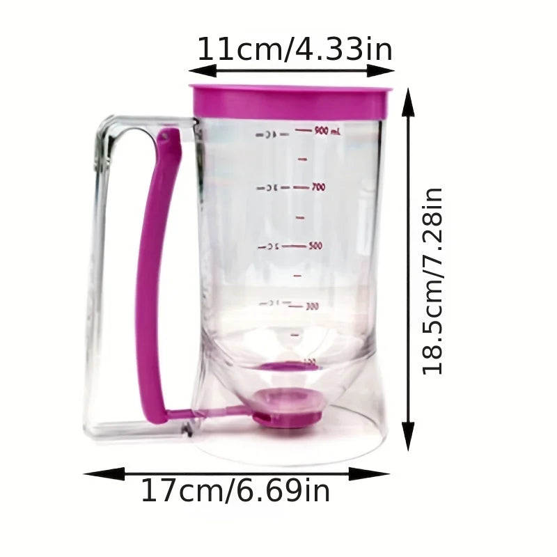 1 peça 900ml dispensador de massa manual graduado funil dispensador de massa para panquecas cupcakes bolo