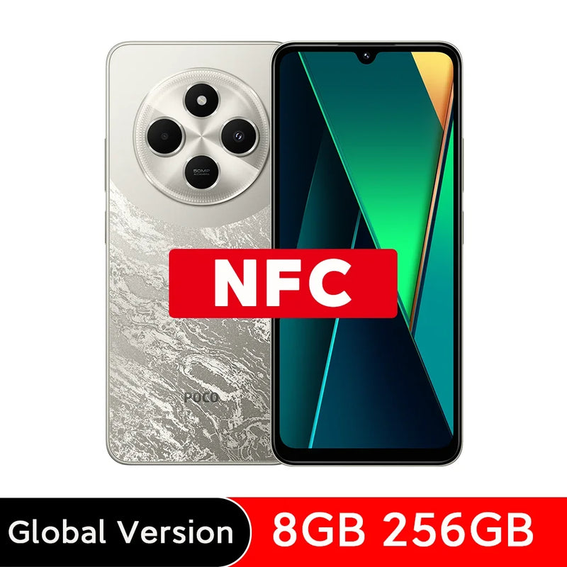 Estreia mundial Versão global POCO C75 6.88\'\' Tela de 120 Hz Helio G81-Ultra Câmera de 50 MP Bateria enorme de 5160 mAh Suporte NFC
