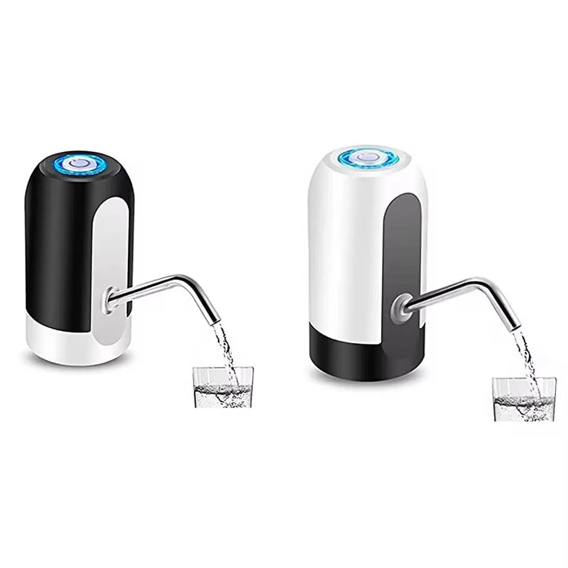 Bomba para garrafão de água branca/preta, carregamento USB,