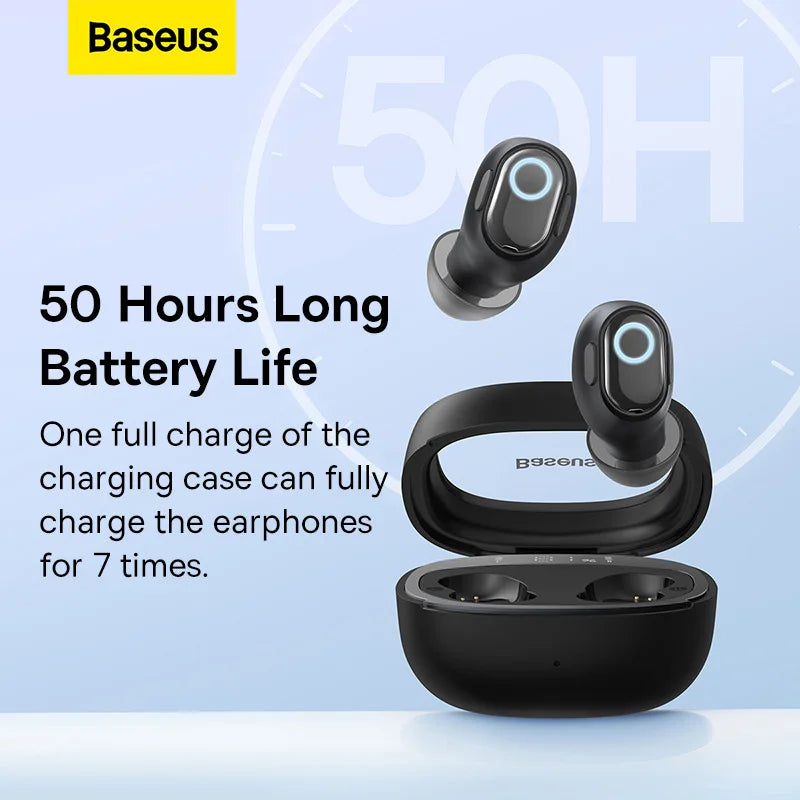 Fones de ouvido sem fio Baseus WM02 Plus Bluetooth 5.3 com display digital LED e controle por toque