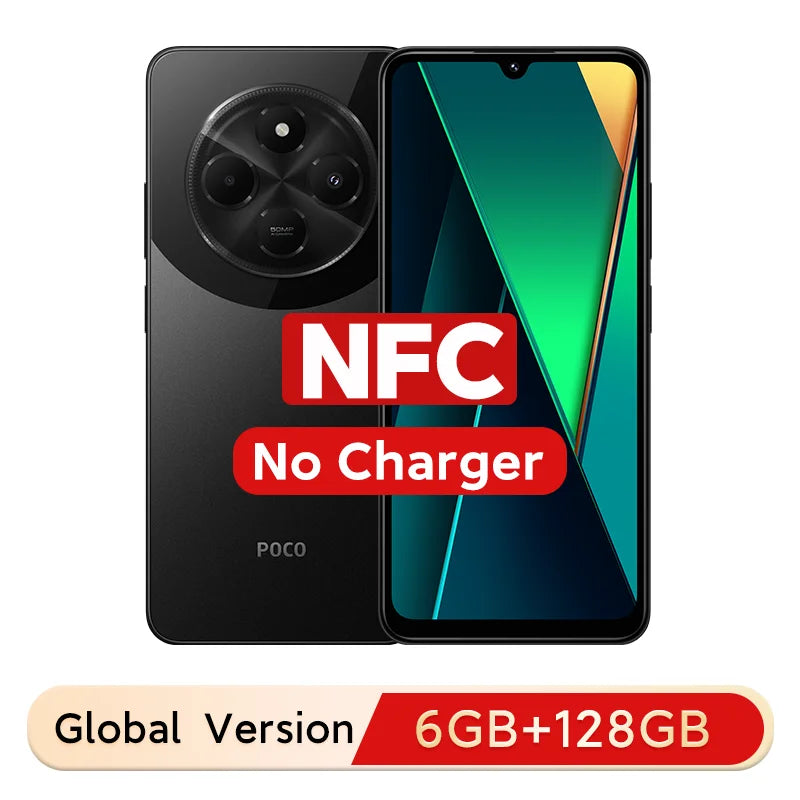 Estreia mundial Versão global POCO C75 6.88\'\' Tela de 120 Hz Helio G81-Ultra Câmera de 50 MP Bateria enorme de 5160 mAh Suporte NFC