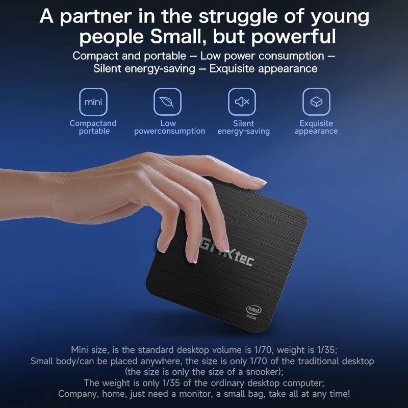 Mini PC GMKtec G2 Windows 11 Pro Intel 12ª geração Alder Lake N100 Mini PC DDR5 12 GB de RAM 512 GB de ROM WiFi 6 BT5.2 Computador de mesa