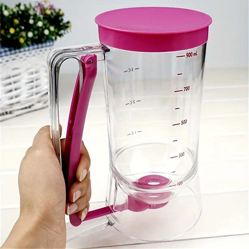 1 peça 900ml dispensador de massa manual graduado funil dispensador de massa para panquecas cupcakes bolo