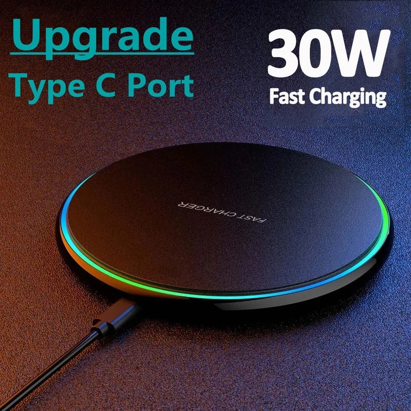 Carregador sem fio de 30 W para iPhone, Samsung , Xiaomi, Huawei